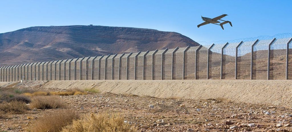 Israel Egypt border fence in the Negev and Sinai deserts